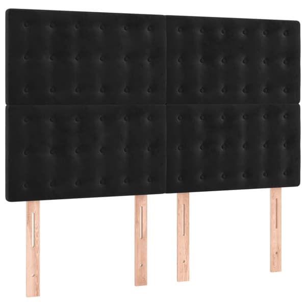vidaXL Ramsäng med madrass svart 140x200 cm sammet