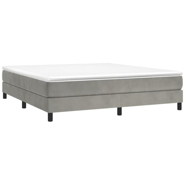 vidaXL Ramsäng med madrass ljusgrå 180x200 cm sammet