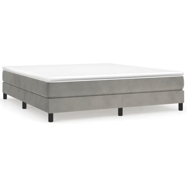 vidaXL Ramsäng med madrass ljusgrå 180x200 cm sammet