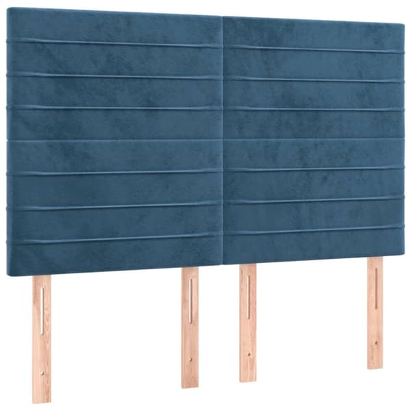 vidaXL Ramsäng med madrass mörkblå 140x190 cm sammet