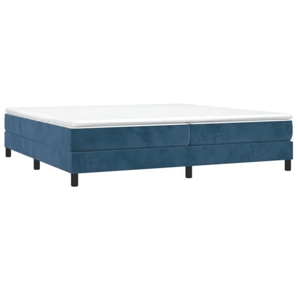 vidaXL Ramsäng med madrass mörkblå 200x200 cm sammet