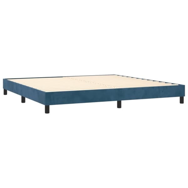 vidaXL Ramsäng med madrass mörkblå 200x200 cm sammet