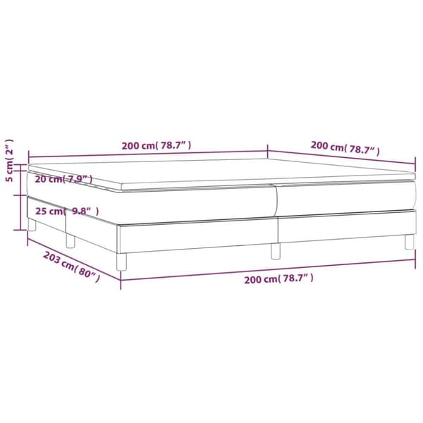 vidaXL Ramsäng med madrass mörkblå 200x200 cm sammet