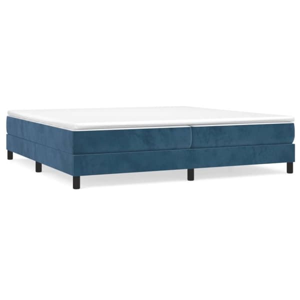 vidaXL Ramsäng med madrass mörkblå 200x200 cm sammet