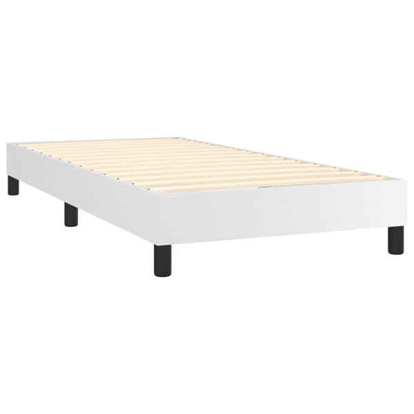 vidaXL Ramsäng med madrass vit 90x190 cm konstläder