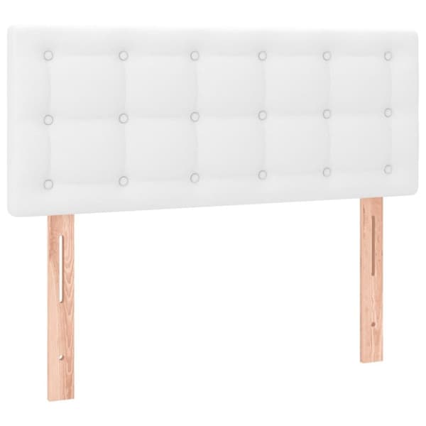 vidaXL Ramsäng med madrass vit 90x190 cm konstläder