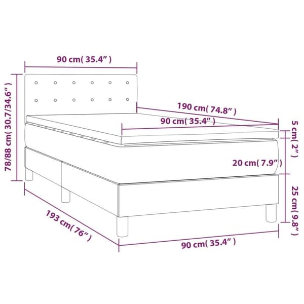 vidaXL Ramsäng med madrass vit 90x190 cm konstläder