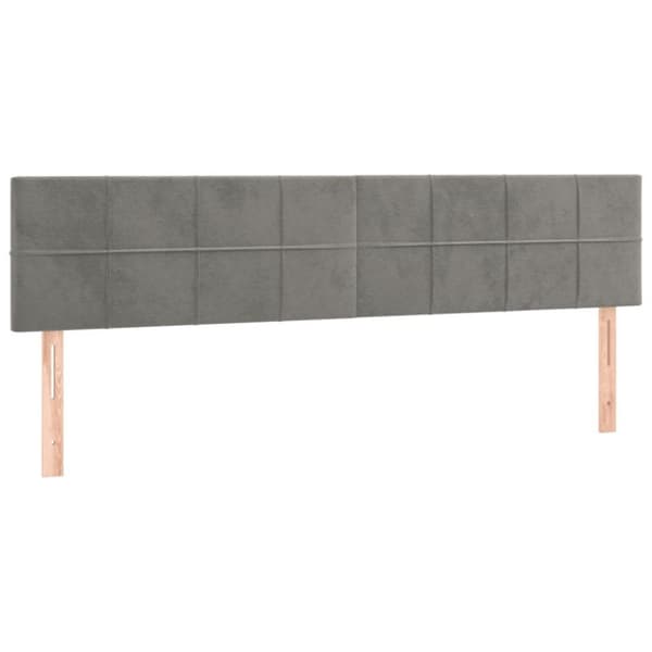 vidaXL Ramsäng med madrass & LED ljusgrå 200x200 cm sammet