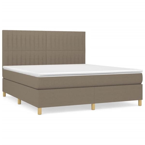 vidaXL Ramsäng med madrass taupe 180x200 cm tyg
