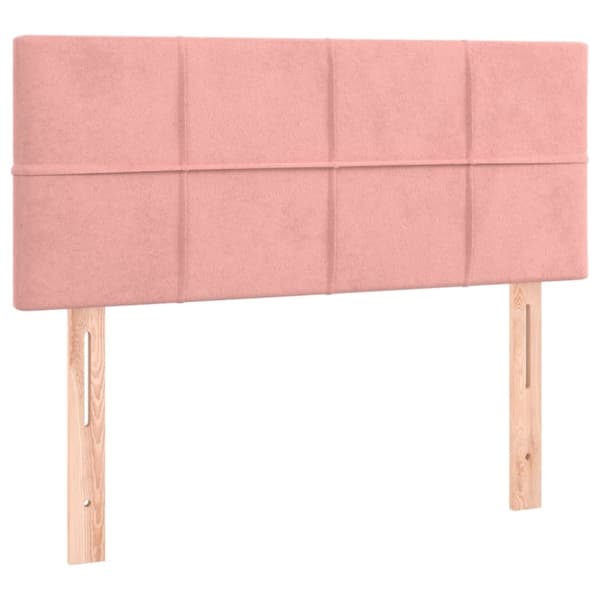 vidaXL Ramsäng med madrass rosa 90x200 cm sammet