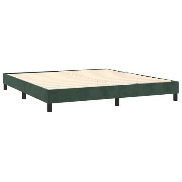 vidaXL Ramsäng med madrass mörkgrön 160x200 cm sammet