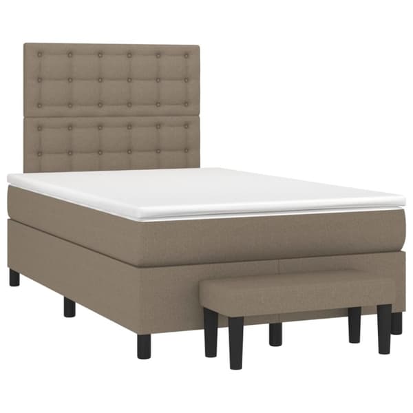 vidaXL Ramsäng med madrass taupe 120x200 cm tyg
