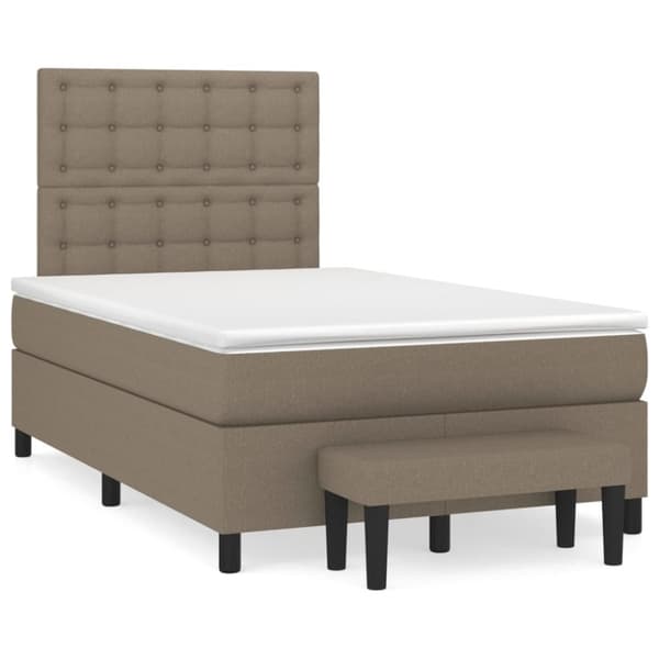vidaXL Ramsäng med madrass taupe 120x200 cm tyg