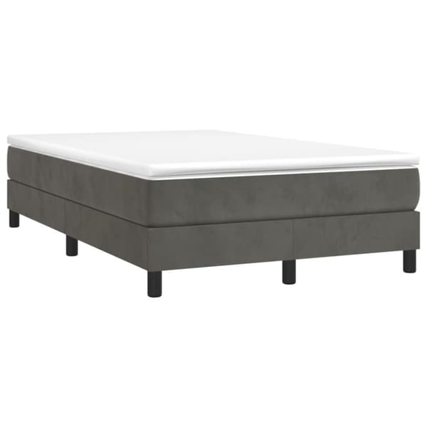 vidaXL Ramsäng med madrass mörkgrå 120x200 cm sammet