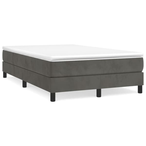 vidaXL Ramsäng med madrass mörkgrå 120x200 cm sammet