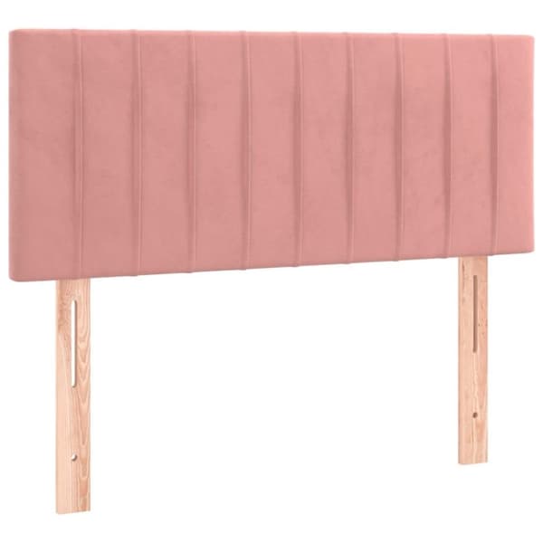 vidaXL Ramsäng med madrass rosa 90x200 cm sammet