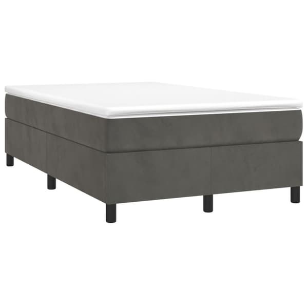 vidaXL Ramsäng med madrass mörkgrå 120x200 cm sammet