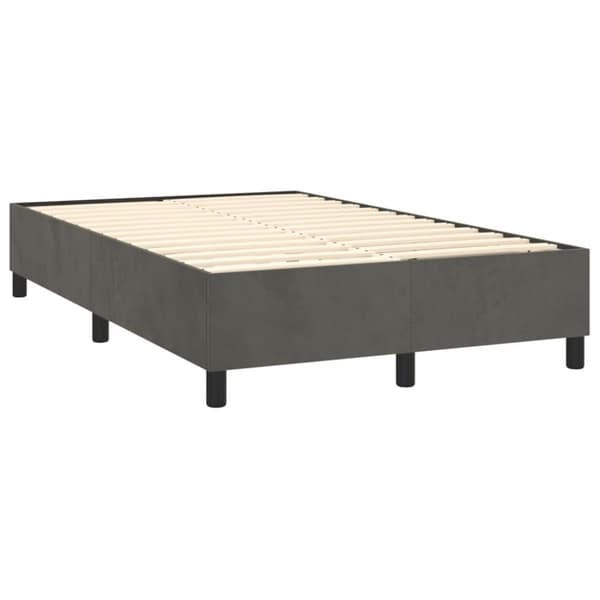 vidaXL Ramsäng med madrass mörkgrå 120x200 cm sammet