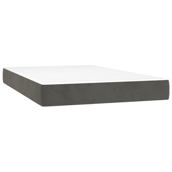 vidaXL Ramsäng med madrass mörkgrå 120x200 cm sammet