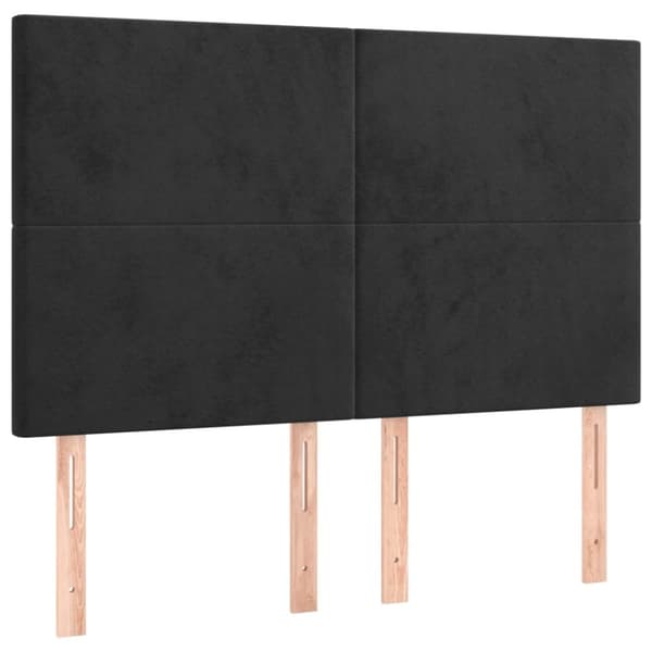 vidaXL Ramsäng med madrass svart 140x190 cm sammet