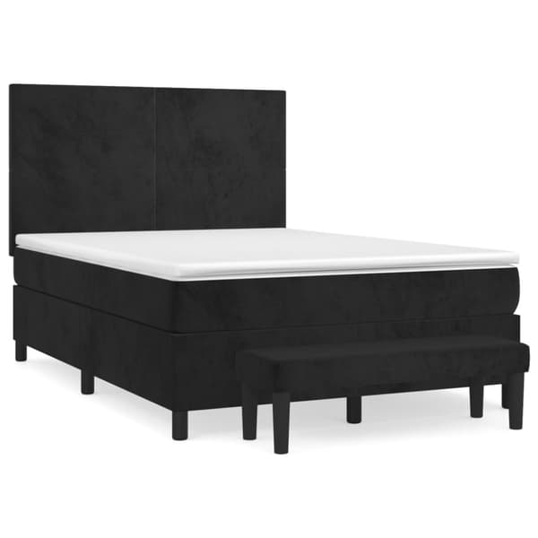 vidaXL Ramsäng med madrass svart 140x190 cm sammet