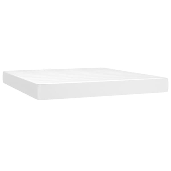 vidaXL Ramsäng med madrass vit 180x200 cm konstläder