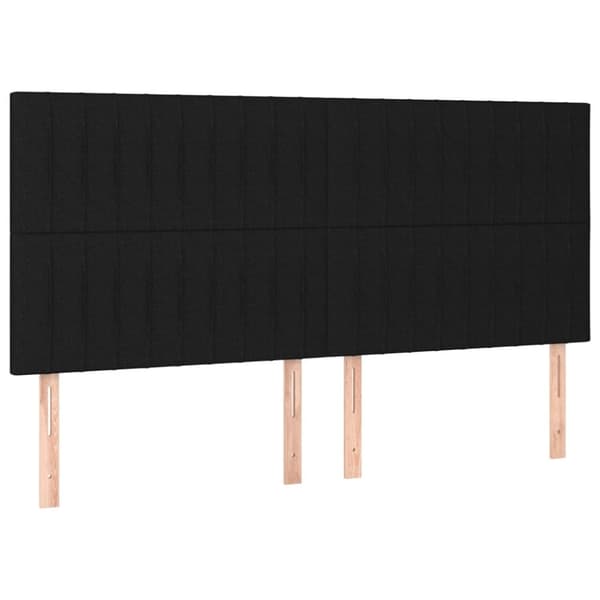 vidaXL Ramsäng med madrass svart 200x200 cm tyg