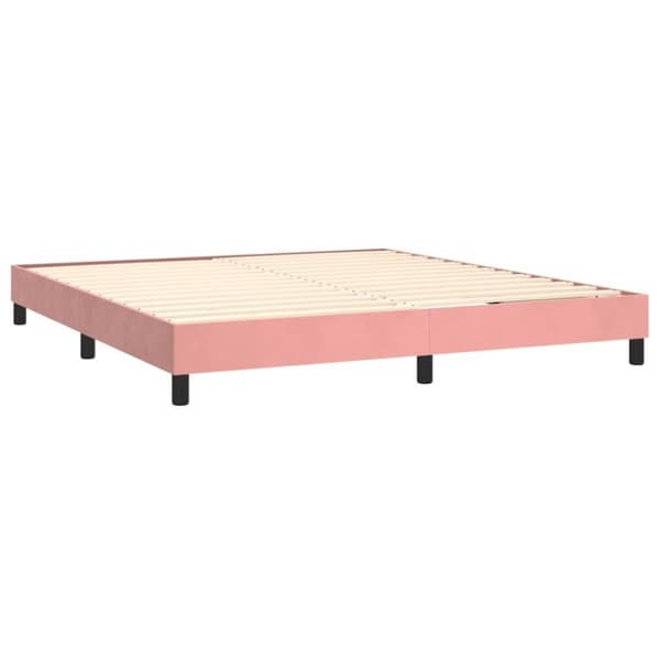 vidaXL Ramsäng med madrass rosa 180x200 cm sammet