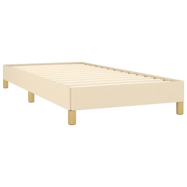 vidaXL Ramsäng med madrass gräddvit 90x190 cm tyg