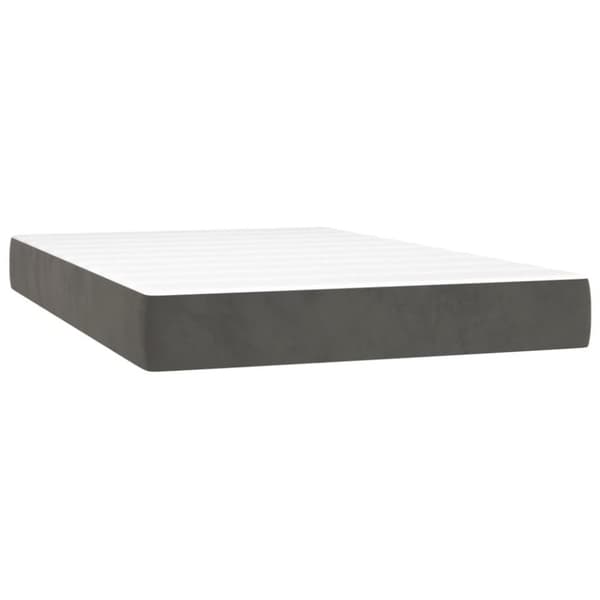 vidaXL Ramsäng med madrass mörkgrå 120x200 cm sammet