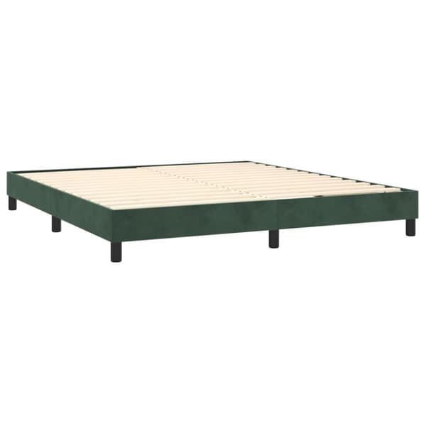 vidaXL Ramsäng med madrass mörkgrön 160x200 cm sammet