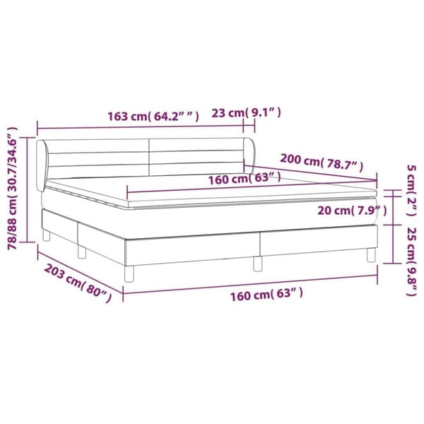 vidaXL Ramsäng med madrass mörkgrön 160x200 cm sammet