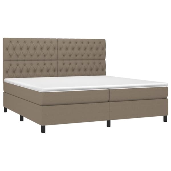 vidaXL Ramsäng med madrass taupe 200x200 cm tyg