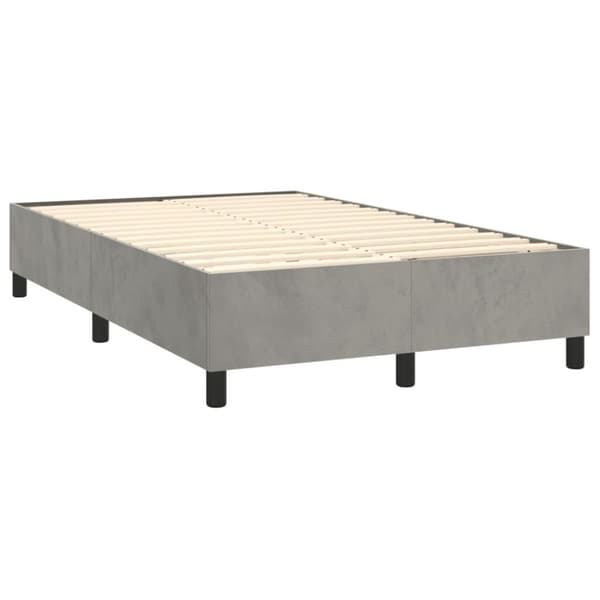 vidaXL Ramsäng med madrass ljusgrå 120x200 cm sammet