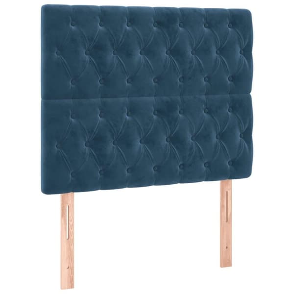 vidaXL Ramsäng med madrass mörkblå 90x190 cm sammet
