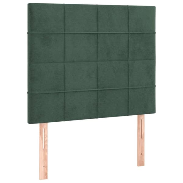 vidaXL Ramsäng med madrass & LED mörkgrön 80x200 cm sammet