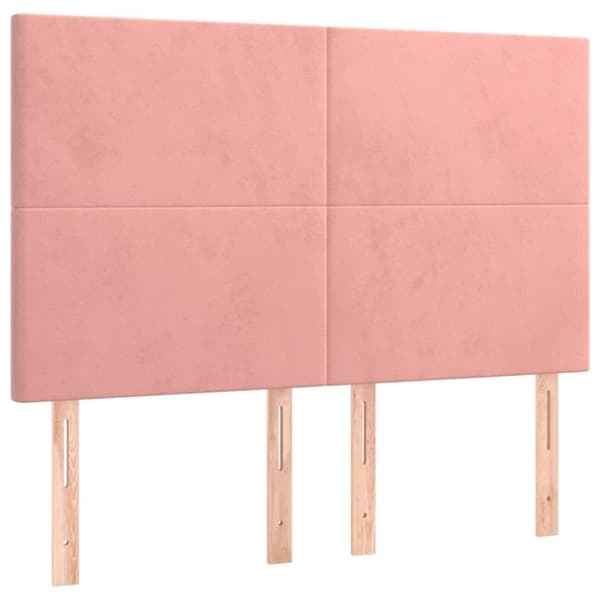 vidaXL Ramsäng med madrass rosa 140x200 cm sammet