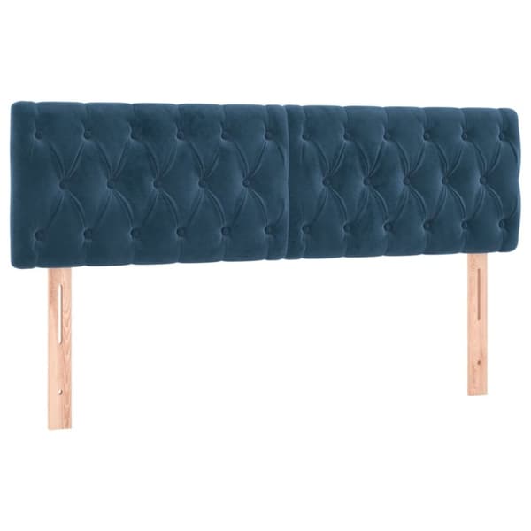 vidaXL Ramsäng med madrass mörkblå 140x200 cm sammet