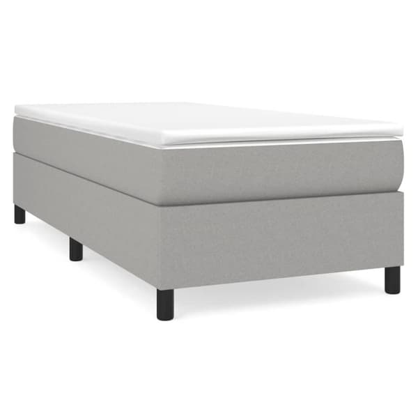 vidaXL Ramsäng med madrass ljusgrå 90x190 cm tyg