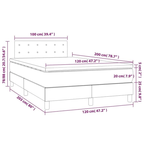 vidaXL Ramsäng med madrass rosa 120x200 cm sammet