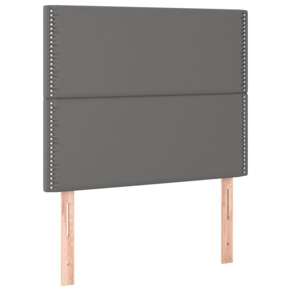 vidaXL Ramsäng med madrass grå 90x190 cm konstläder