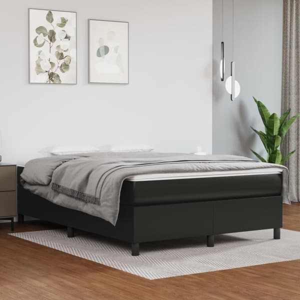 vidaXL Sängram svart 140x200 cm konstläder
