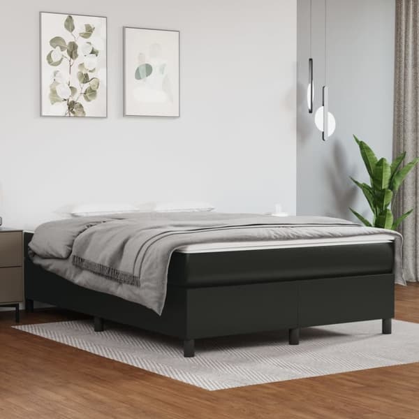 vidaXL Sängram svart 140x200 cm konstläder
