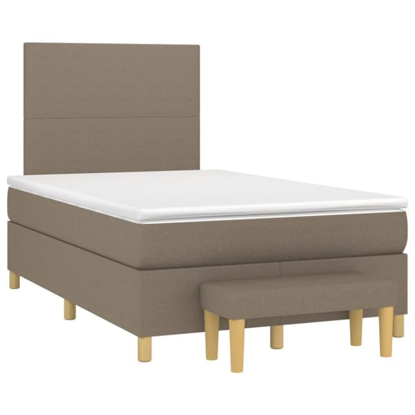 vidaXL Ramsäng med madrass taupe 120x200 cm tyg