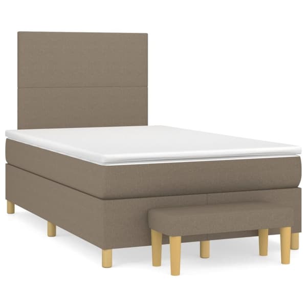 vidaXL Ramsäng med madrass taupe 120x200 cm tyg
