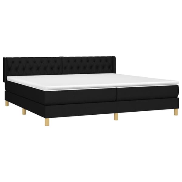 vidaXL Ramsäng med madrass svart 200x200 cm tyg