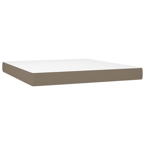 vidaXL Ramsäng med madrass & LED taupe 160x200 cm tyg