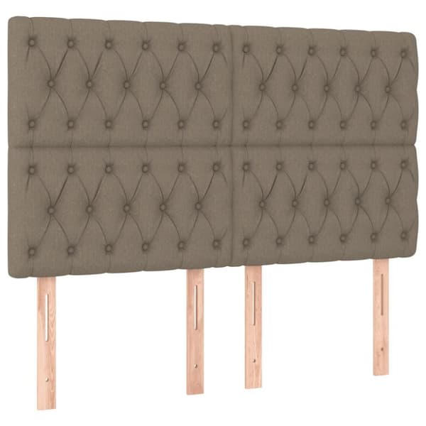 vidaXL Ramsäng med madrass & LED taupe 160x200 cm tyg