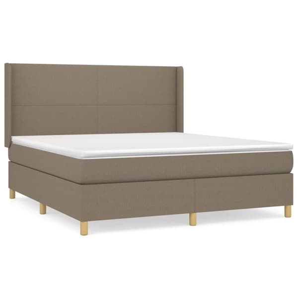vidaXL Ramsäng med madrass taupe 160x200 cm tyg
