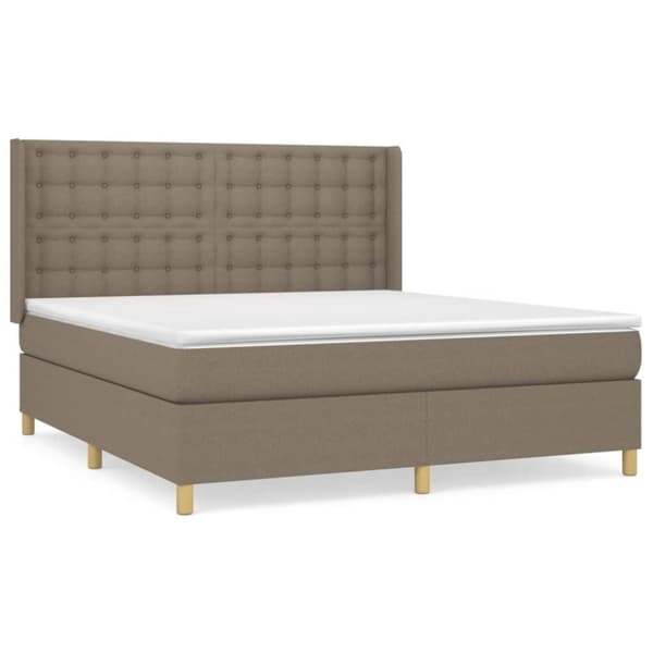 vidaXL Ramsäng med madrass taupe 160x200 cm tyg